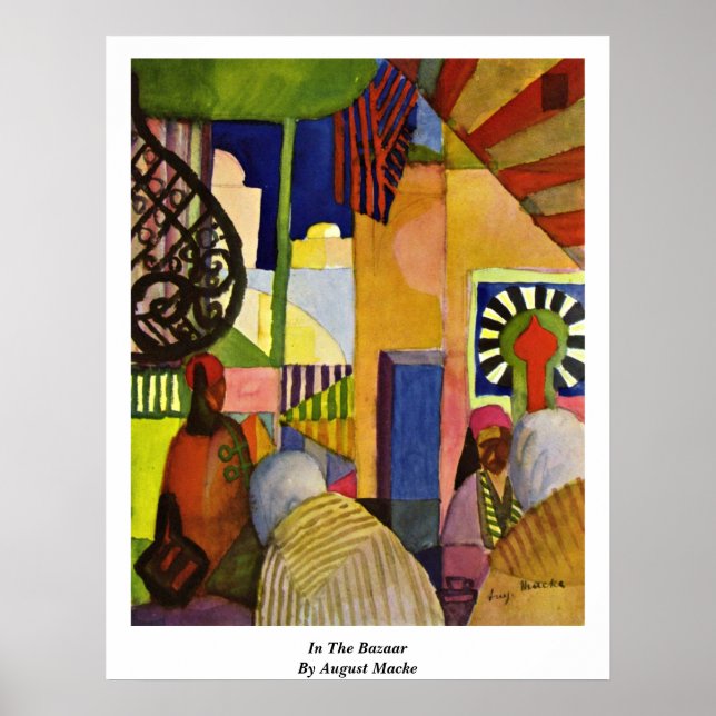 Póster En El Bazaar Para August Macke (Frente)