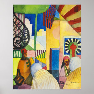 Póster En el Bazar   Auguste Macke  