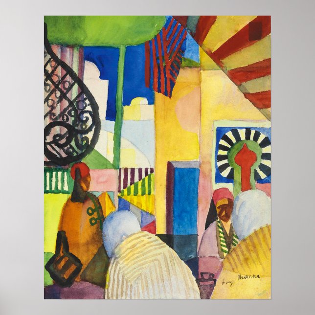 Póster En el Bazar | Auguste Macke | (Frente)