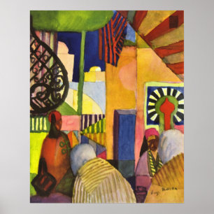 Póster En el bazar en agosto Macke