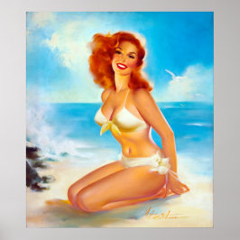 Póster En el Beach Pin Up