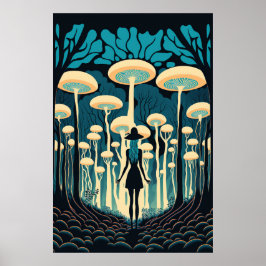Póster En El Bosque De Los Hongos Poster