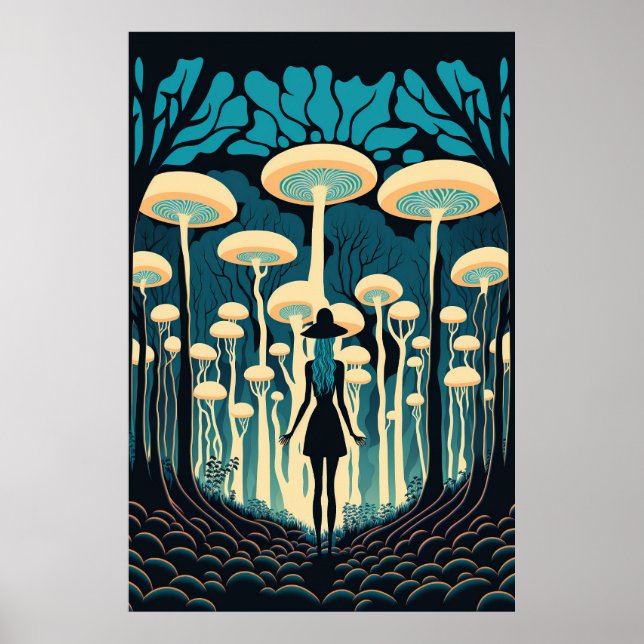 Póster En El Bosque De Los Hongos Poster (Frente)