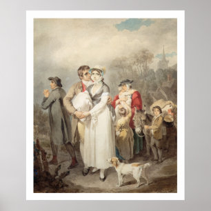 Póster En el camino, 1799 (w/c sobre rastros de lápiz en
