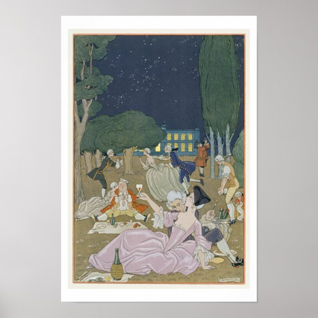 Póster En el césped, el ilustracion para las "Fetes Galan (Frente)