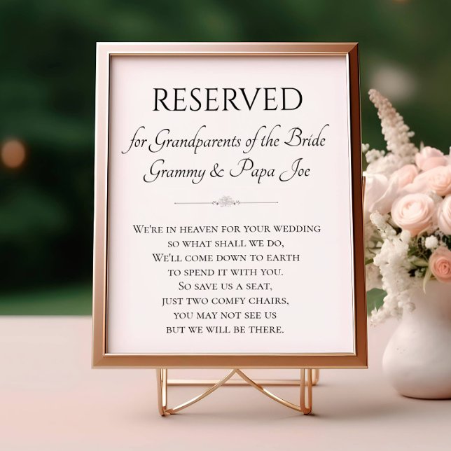 Póster En el cielo abuelos de Boda en memoria de novia (Subido por el creador)