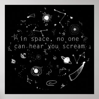 Póster en el espacio nadie puede oírte gritar