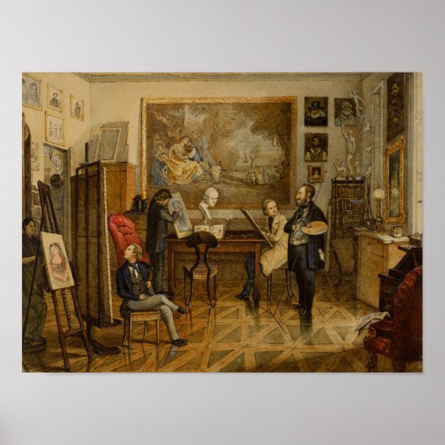 Póster En el estudio de Miklos Barabas (Frente)