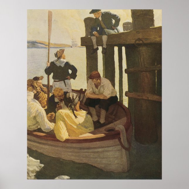 Póster En el ferry de la Reina por NC Wyeth, Piratas de é (Frente)