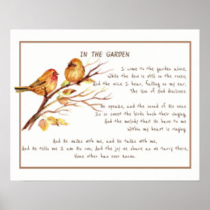 Póster ~En el Jardín Confortable Hymn Garden Bird Art