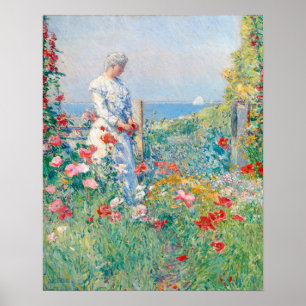 Póster En el jardín de Frederick Childe Hassam