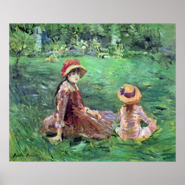 Póster En el jardín de Maurecourt por Berthe Morisot (Frente)