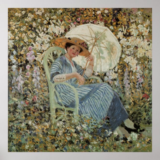 Póster En el jardín, Giverny de Frederick Frieseke (Frente)