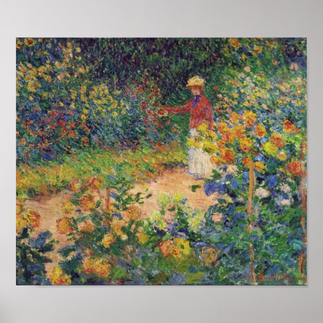 Póster En el jardín, Monet (Frente)