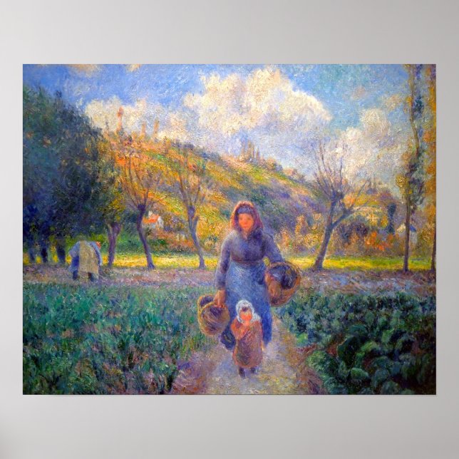 Póster En el Jardín Vegetable Camille Pissarro 1881 (Frente)