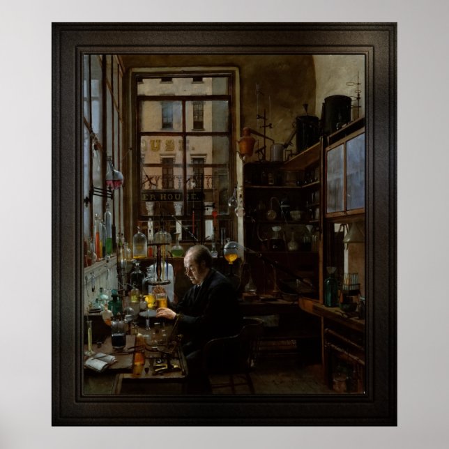 Póster En el laboratorio, por Henry Alexander (Frente)