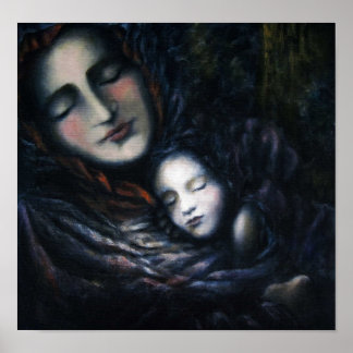 Póster En el material de la tarjeta silenciosa Imprimir