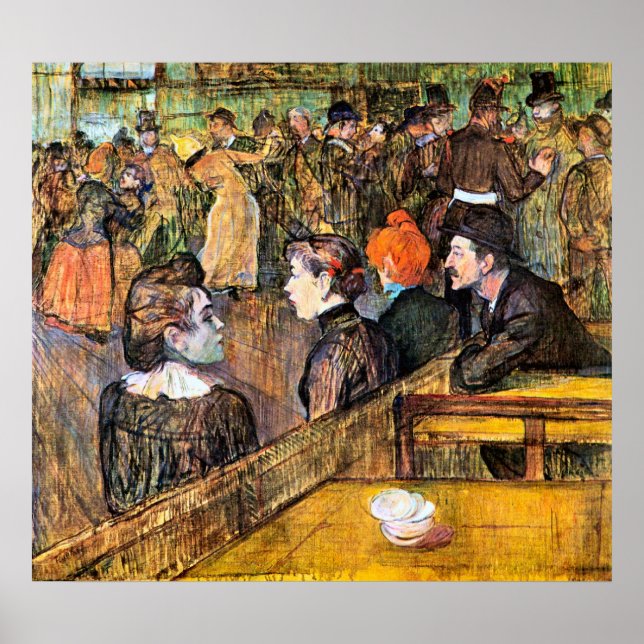 Póster En el Moulin de la Gallette, por Toulouse-Lautrec (Frente)