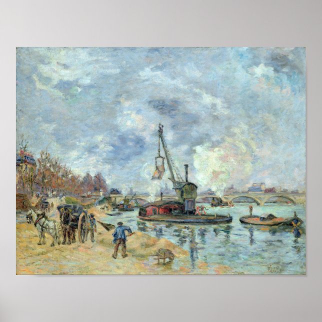 Póster En el muelle de Bercy en París, 1874 (Frente)