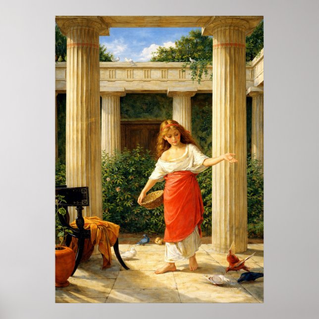 Póster En el Peristilo de John William Waterhouse (Frente)