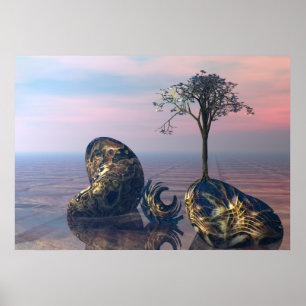 Póster En el plano fractal infinito 3D