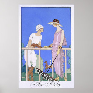 Póster En el polo, 1920-29 (impresión del pochoir)