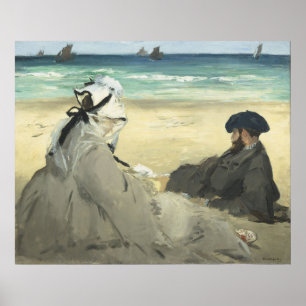 Póster En el Poster Beach Edouard Manet