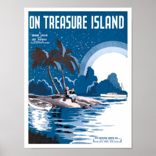 Póster En el poster de la isla del tesoro