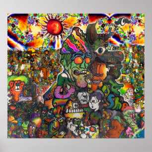 Póster En el poster del compuesto del ajuste