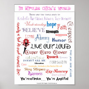 Póster En el poster del mundo del polluelo bipolar