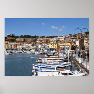 Póster En el puerto del pueblo de Cassis. Pesca y