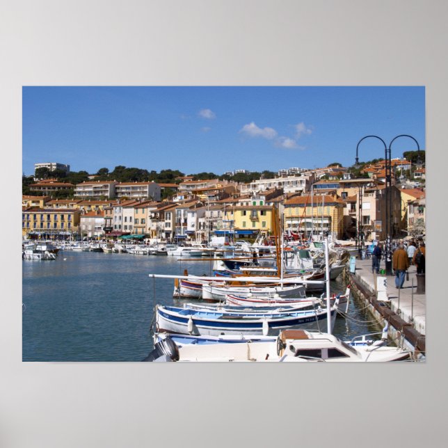 Póster En el puerto del pueblo de Cassis. Pesca y (Frente)