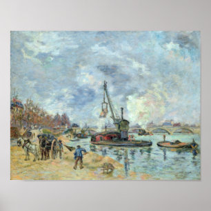 Póster En el Quay de Bercy en París, 1874