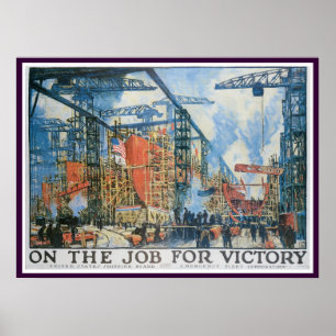 Póster ¡En el trabajo para la victoria!