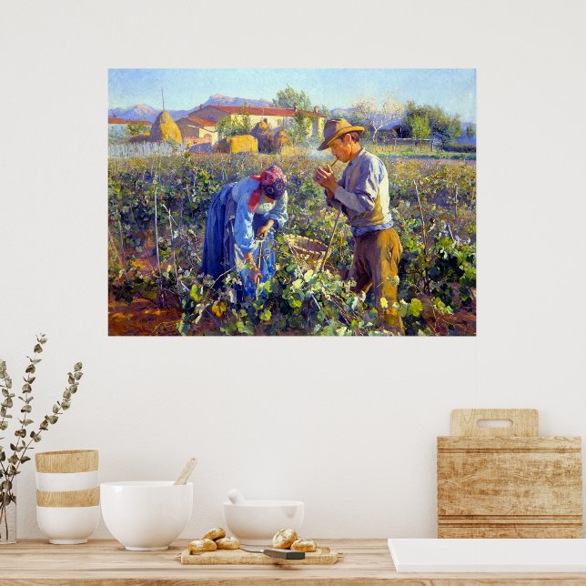 Póster En el viñedo Elin Danielson-Gambogi 1898 (Cocina)