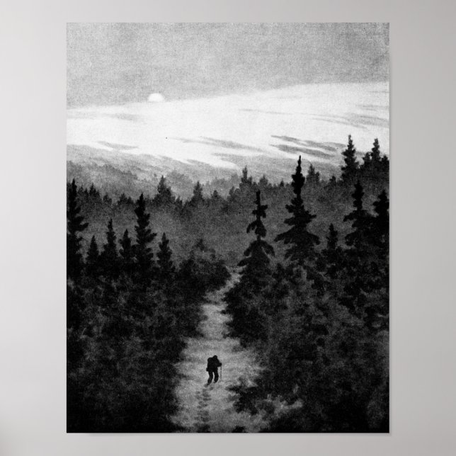 Póster En el Woods Theodor Kittelsen (Frente)