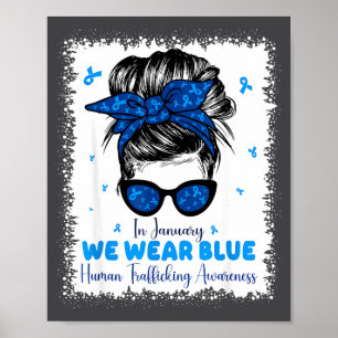Póster En enero azul Conciencia sobre Trata de Personas