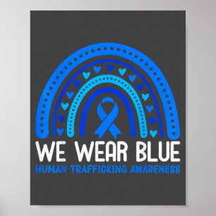 Póster En enero azul usa conciencia sobre el tráfico de p