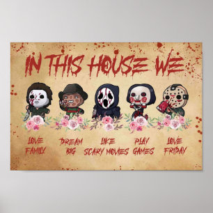 Póster En Esta Casa Amamos El Sueño Familiar Como Miedo