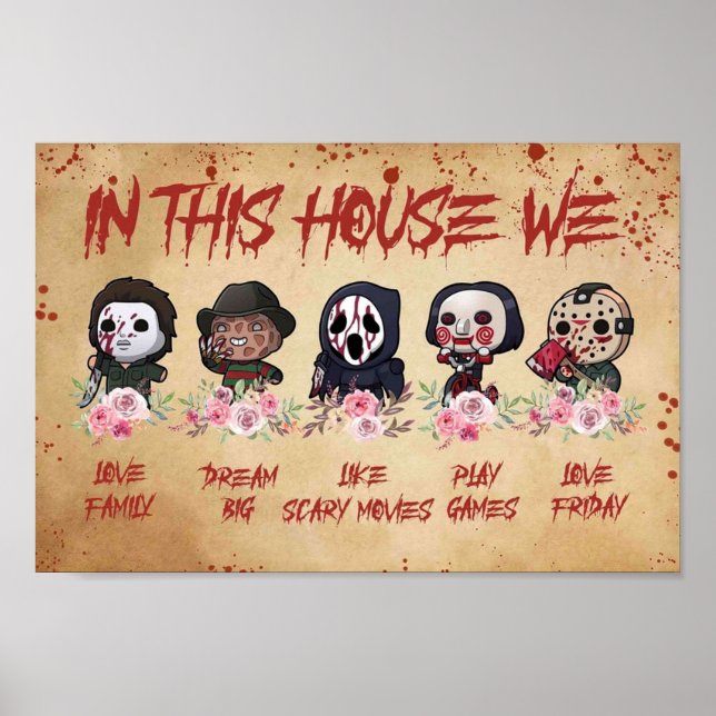 Póster En Esta Casa Amamos El Sueño Familiar Como Miedo (Frente)