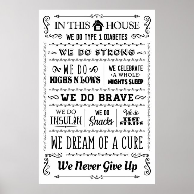 Póster En Esta Casa Nunca Nos Renunciamos A La Diabetes T (Frente)