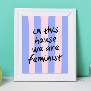 Póster En Esta Casa Somos Feministas Tipografía Negrita