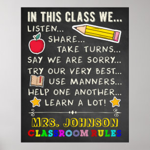 Póster En Esta Clase De Reglas De Aula