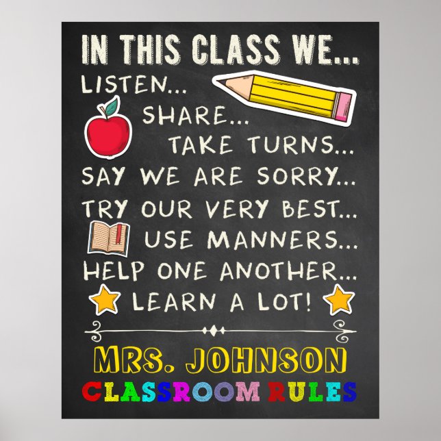 Póster En Esta Clase De Reglas De Aula (Frente)