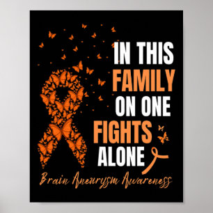 Póster En Esta Familia Nadie Lucha Solo Aneurisma Cerebra