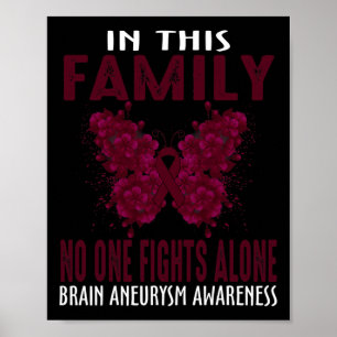 Póster En Esta Familia Nadie Lucha Solo Aneurisma Cerebra