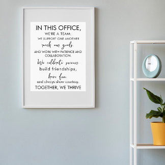Póster En esta oficina, somos un equipo - trabajo Inspira