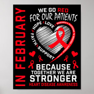 Póster En febrero Enfermera de Go Red Rn Conciencia sobre