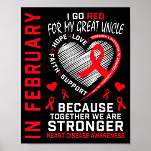 Póster En febrero me pongo de rojo por la enfermedad card