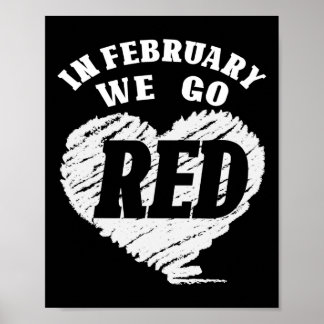 Póster En Febrero Nos Volvemos Rojos Conciencia Enfermeda